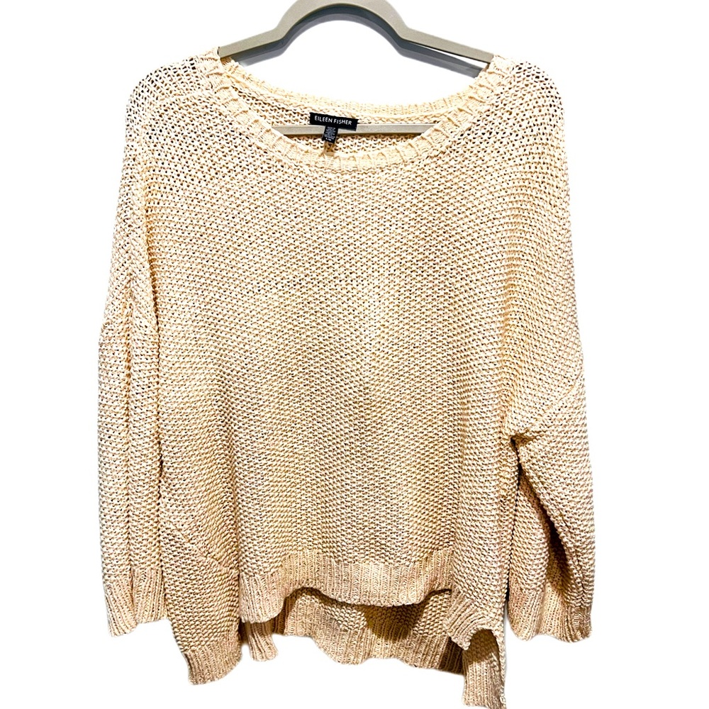 Sold Eileen Fisher Boxy Organic Cotton Sweater Size Large - Picture 1 of 3